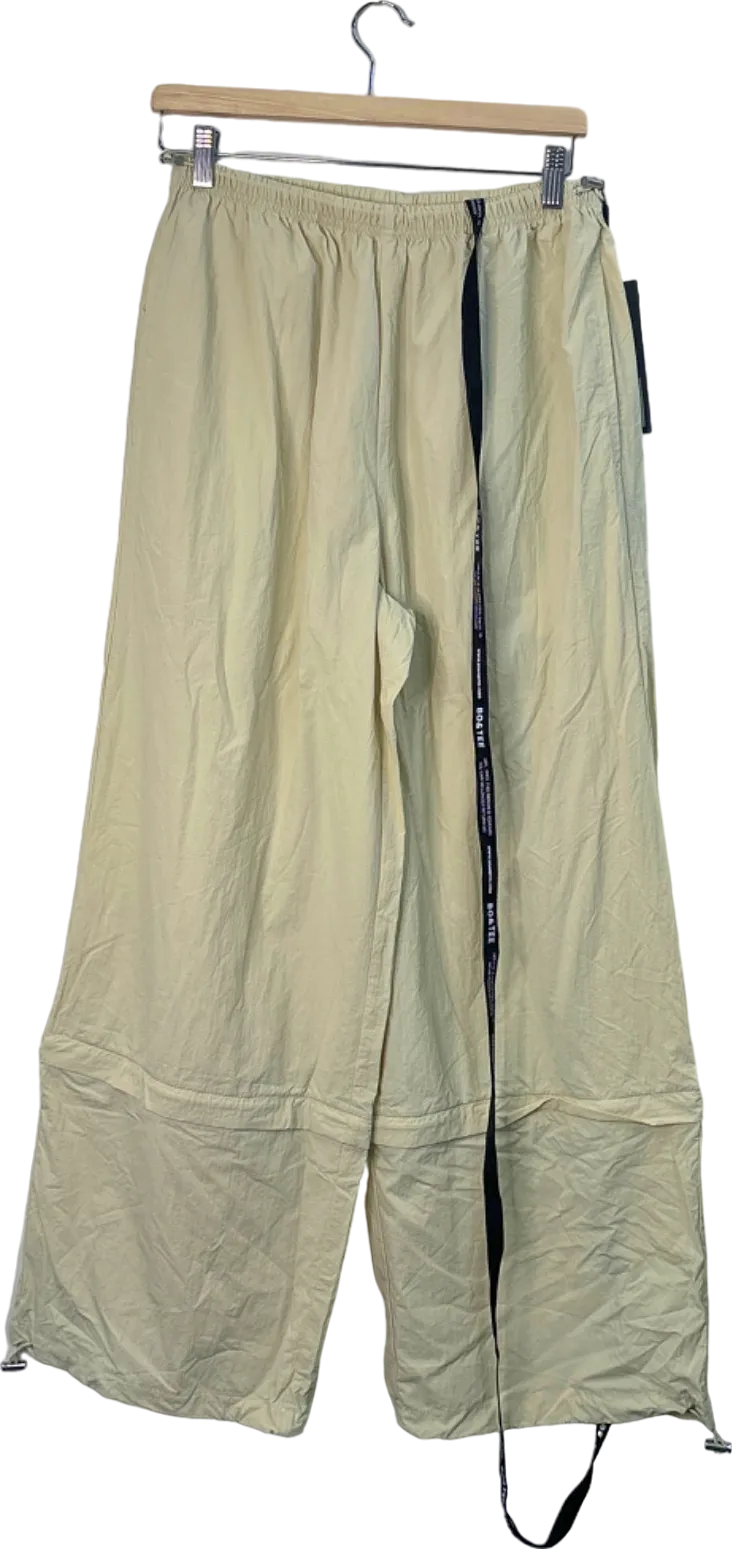 Bo&Tee Cream Batha Polyamide Cargo Trousers Small