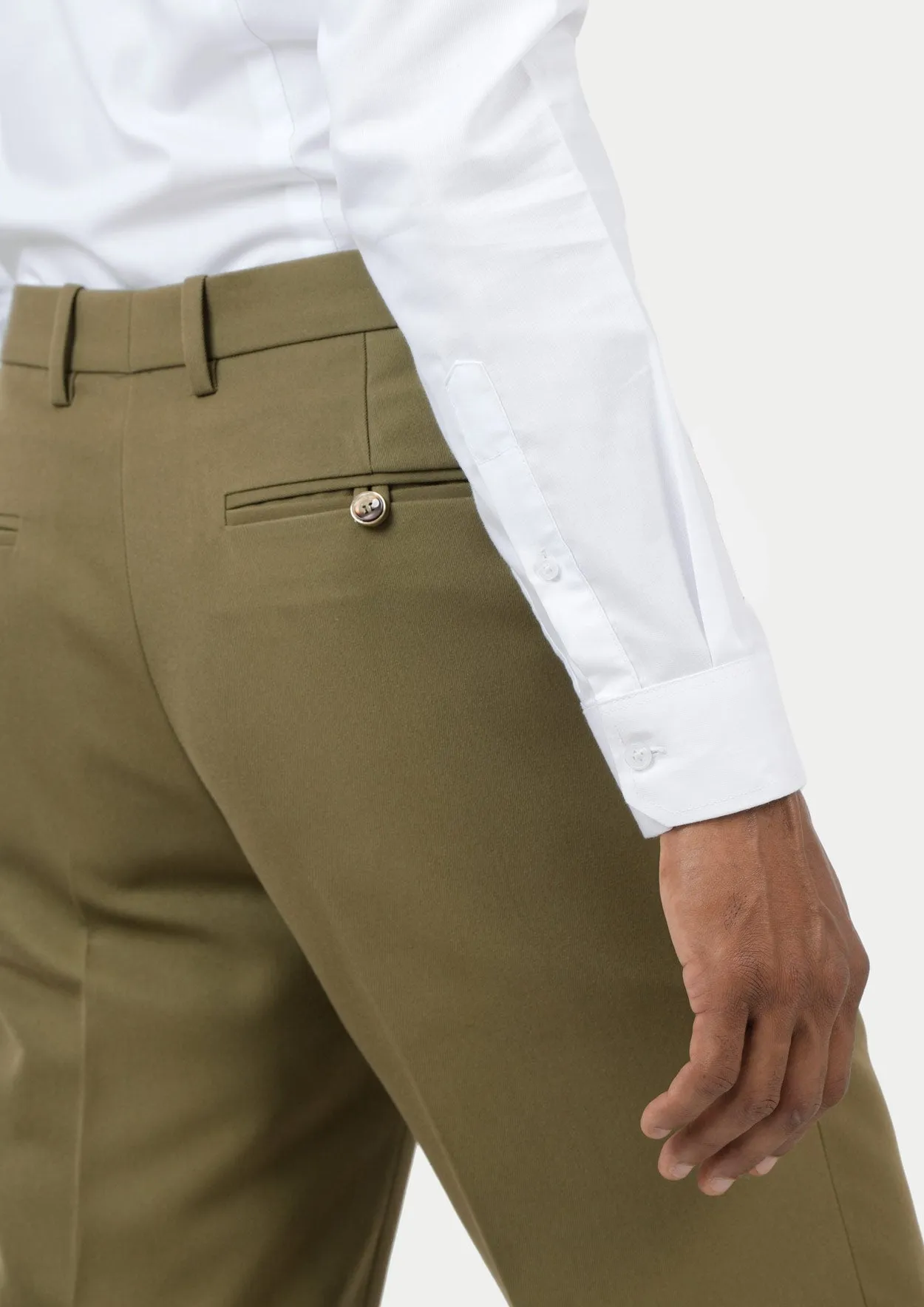 British Khaki Cotton Chino Pants