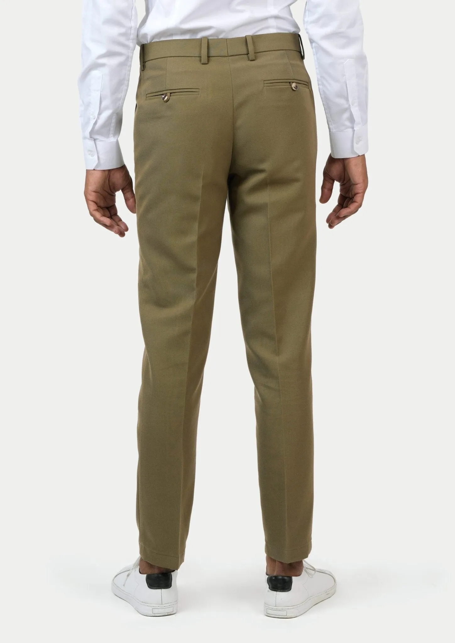 British Khaki Cotton Chino Pants