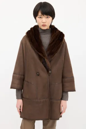 Brown Suede & Shearling Coat