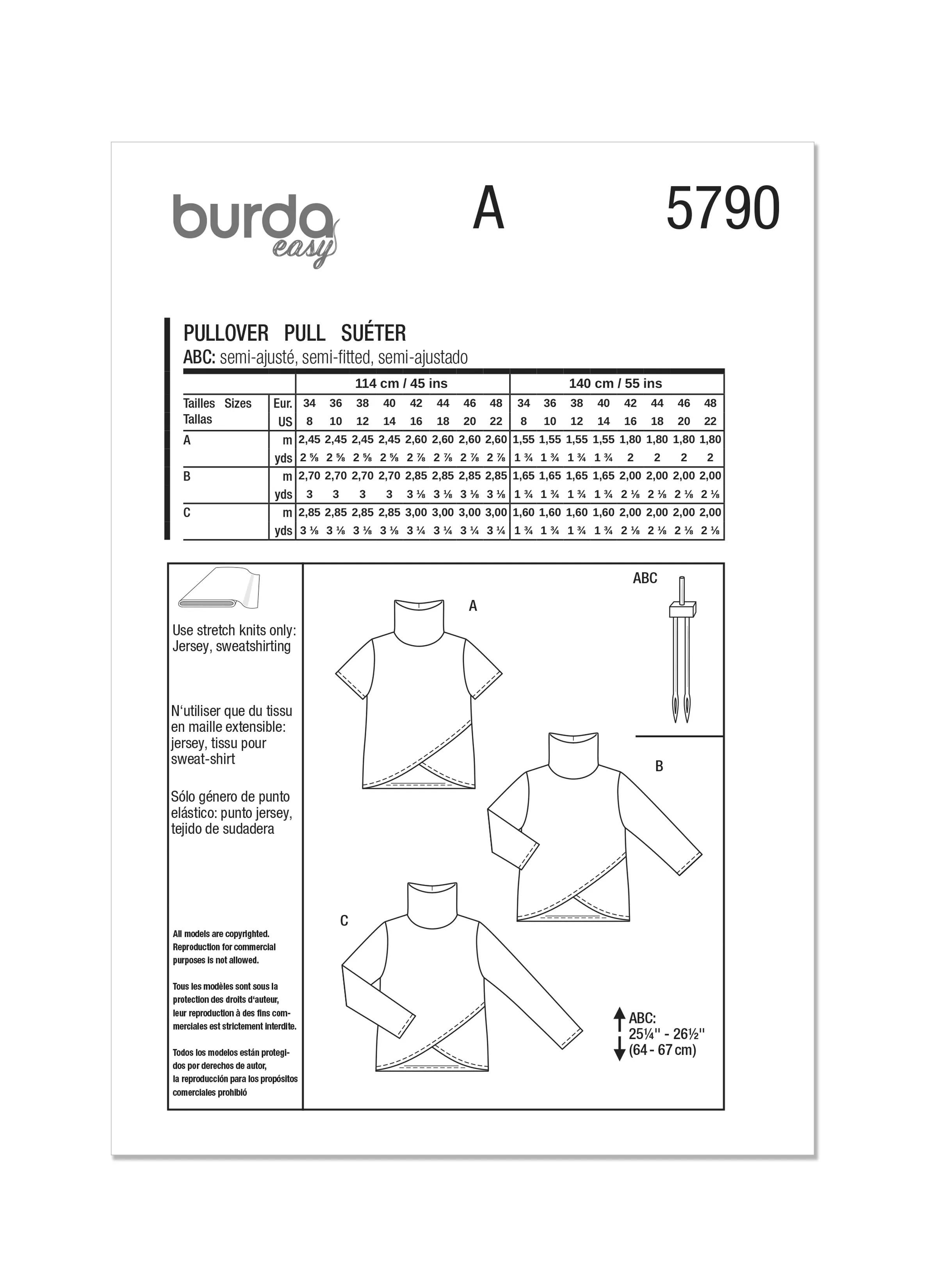 Burda Style Pattern 5790 Misses' Tops