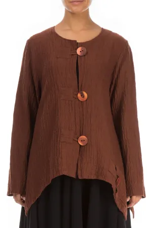 Buttoned Brown Wool Jacket