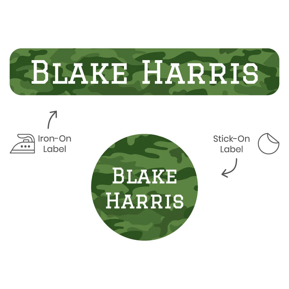 Camo Camp Clothing Labels Pack