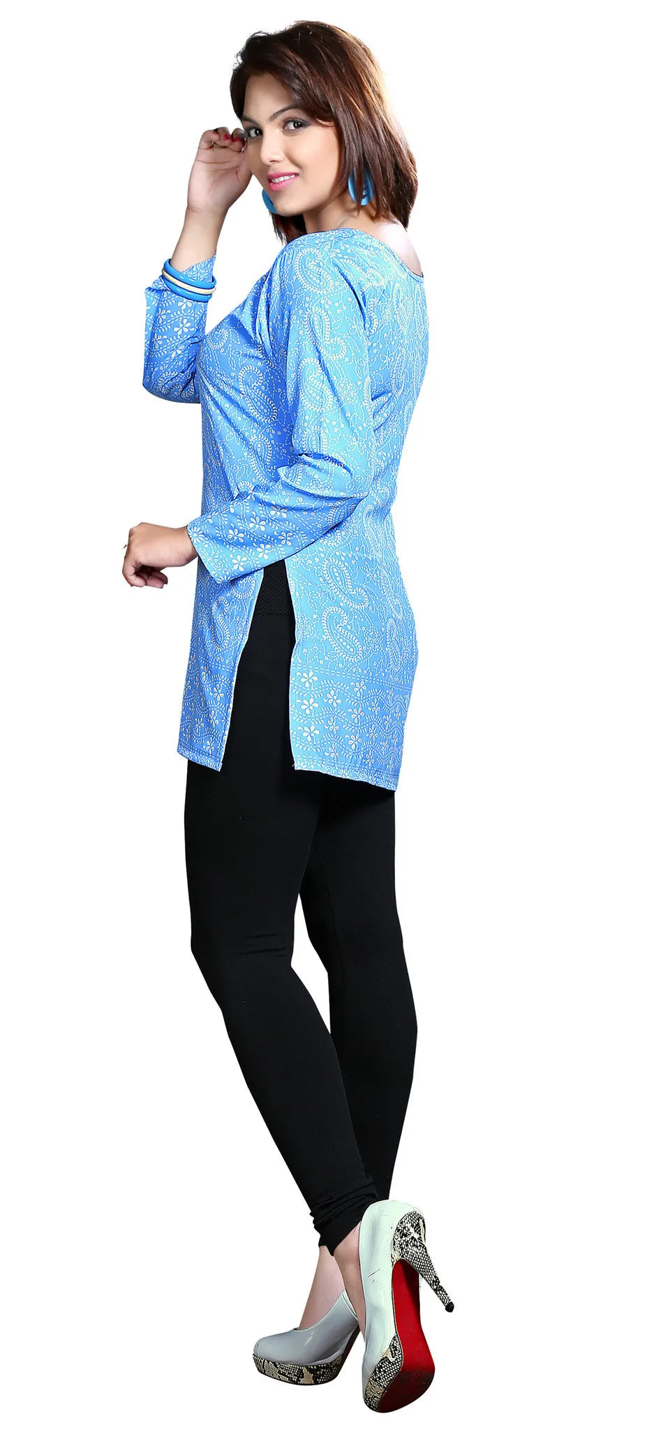 Chic Blue Indian Kurta for Ladies – Stylish Short Kurti