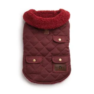 Fabdog | Quilted Shearling All Burgundy Dog Jacket