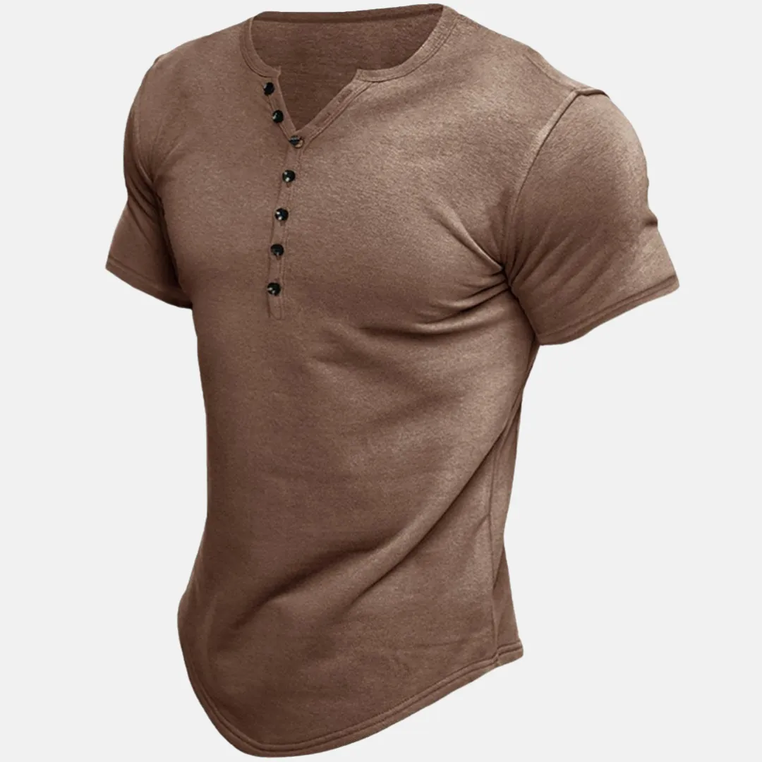 Felix | Premium Short Sleeve Henley Tee - Stylish Casual Wear