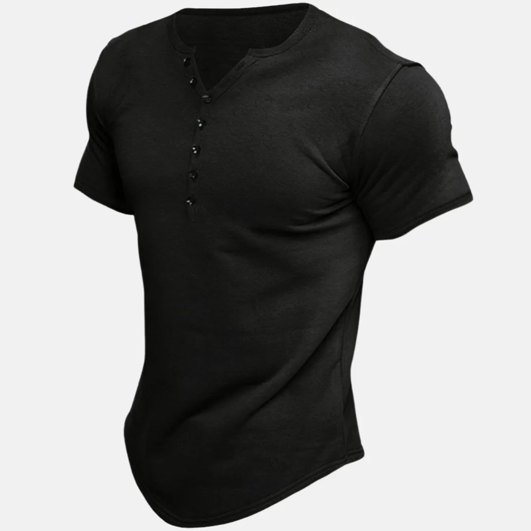 Felix | Premium Short Sleeve Henley Tee - Stylish Casual Wear