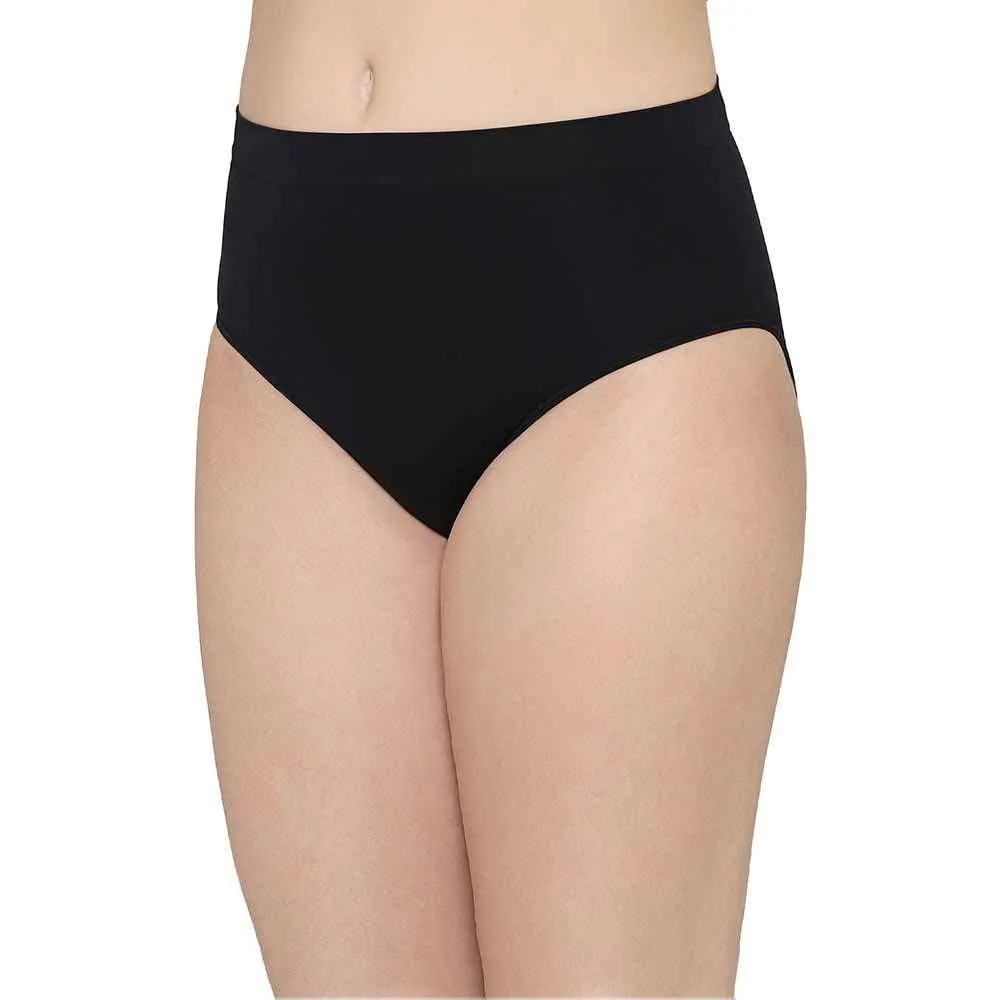 Firm Fit High Waist Full Coverage Everyday Wear Brief Panty - Black