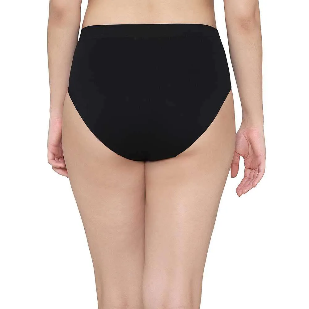 Firm Fit High Waist Full Coverage Everyday Wear Brief Panty - Black