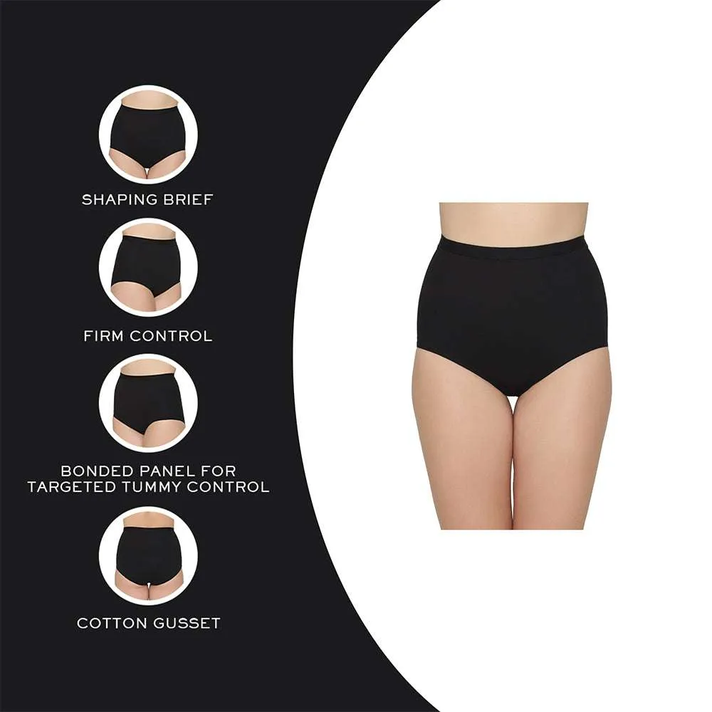 Firm Fit High Waist Full Coverage Everyday Wear Brief Panty - Black