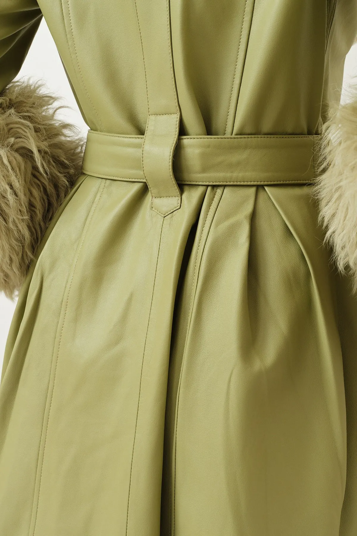 Foxy Shearling Coat — Sage