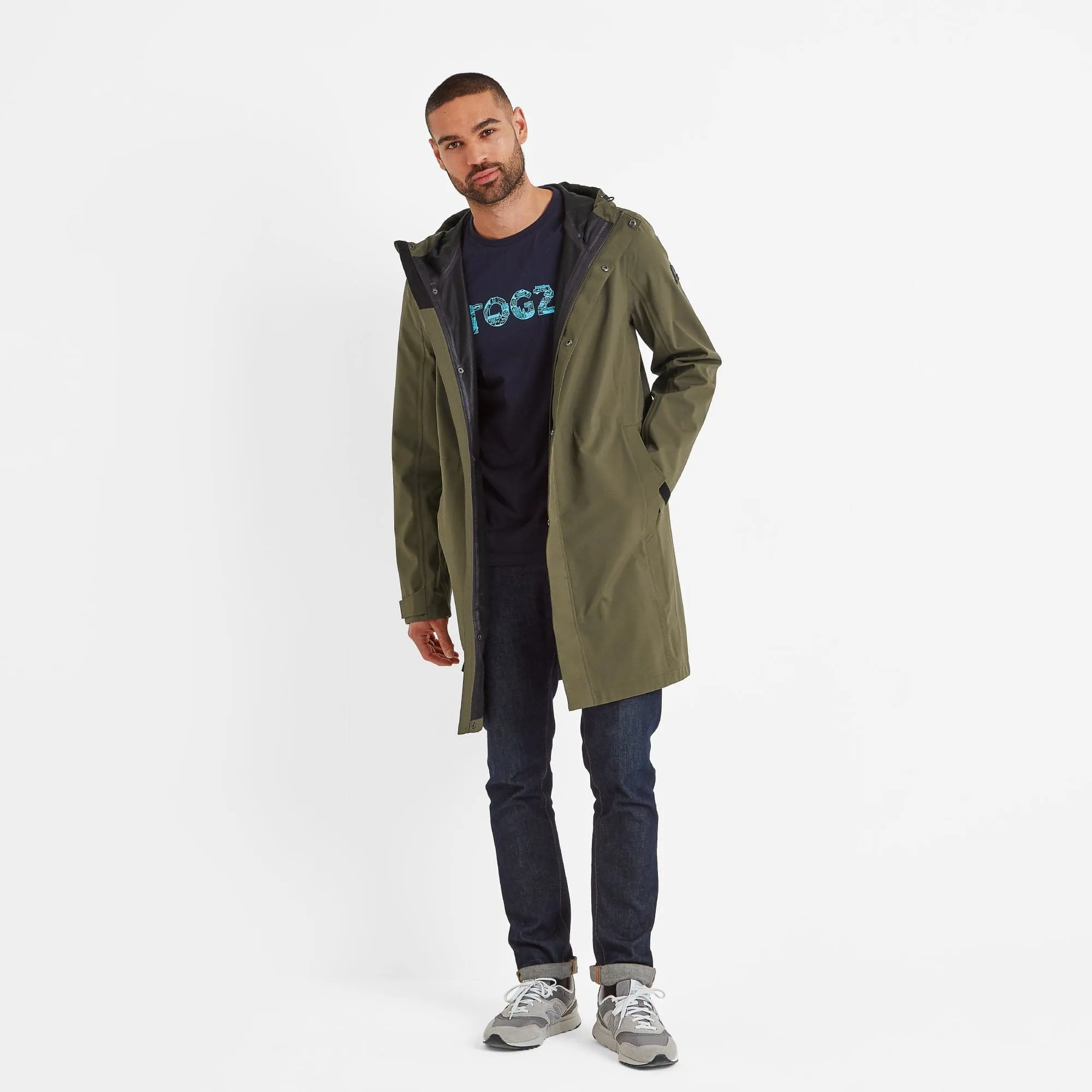 Glenton Mens Long Waterproof Jacket - Moss Green