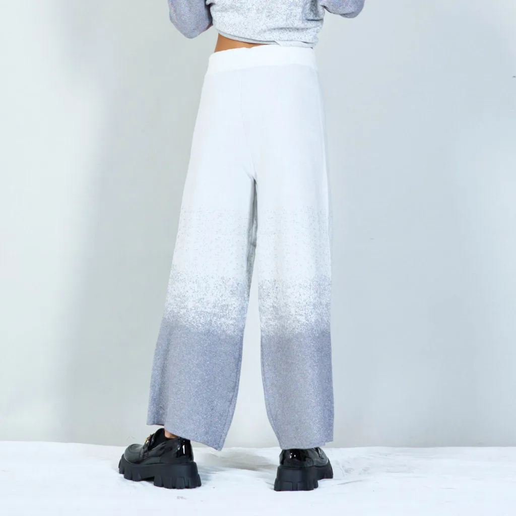 Gradient knit sweater and trousers set wholesale