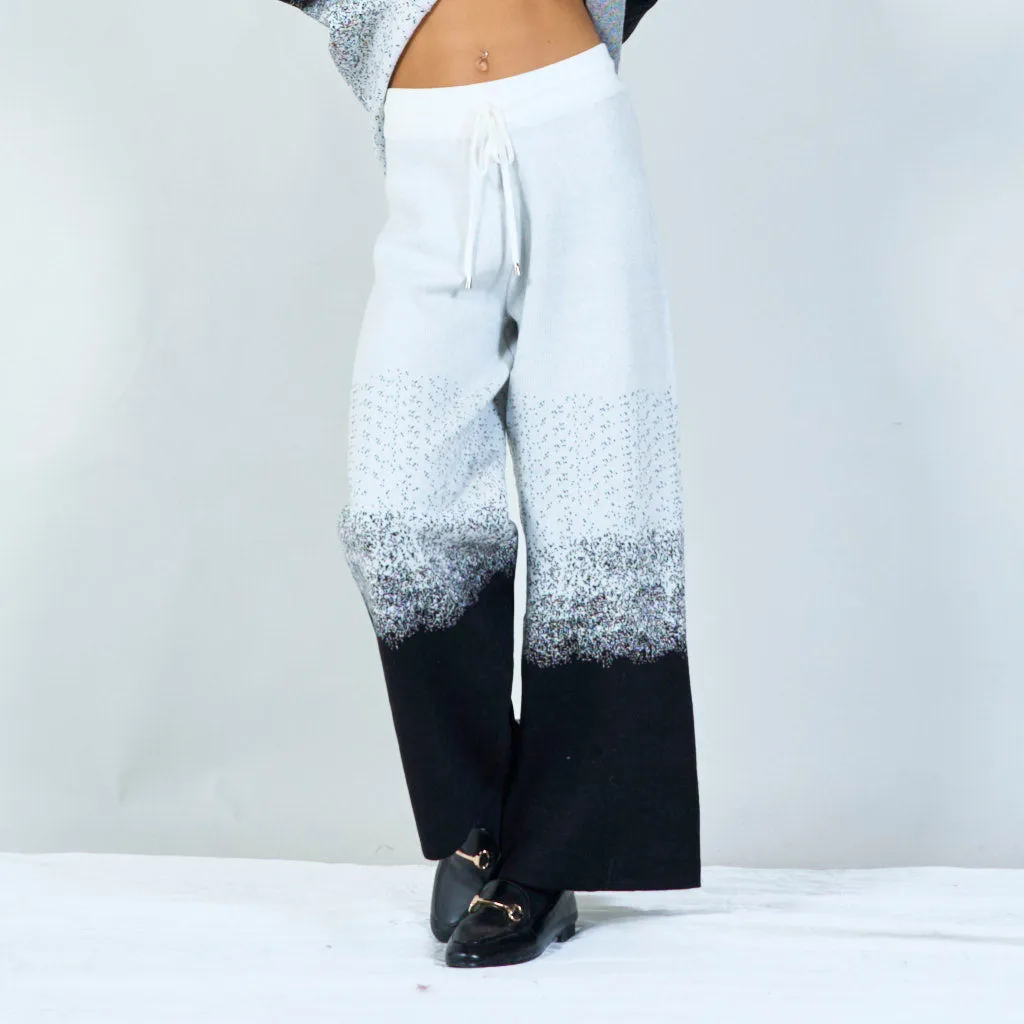 Gradient knit sweater and trousers set wholesale