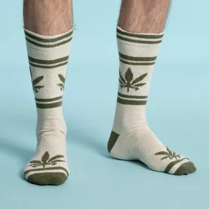 Hemp Leaf Crew Socks (Made in USA) (Unisex)