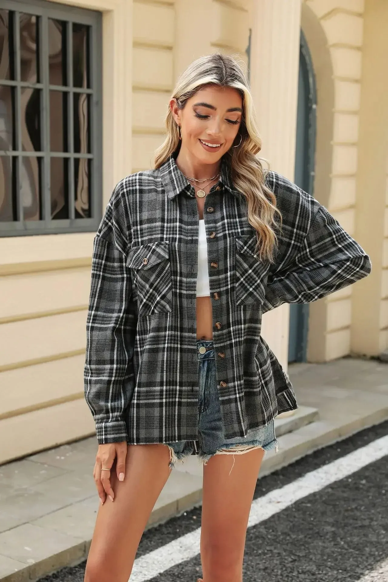 Laid-back Layers Plaid Shacket