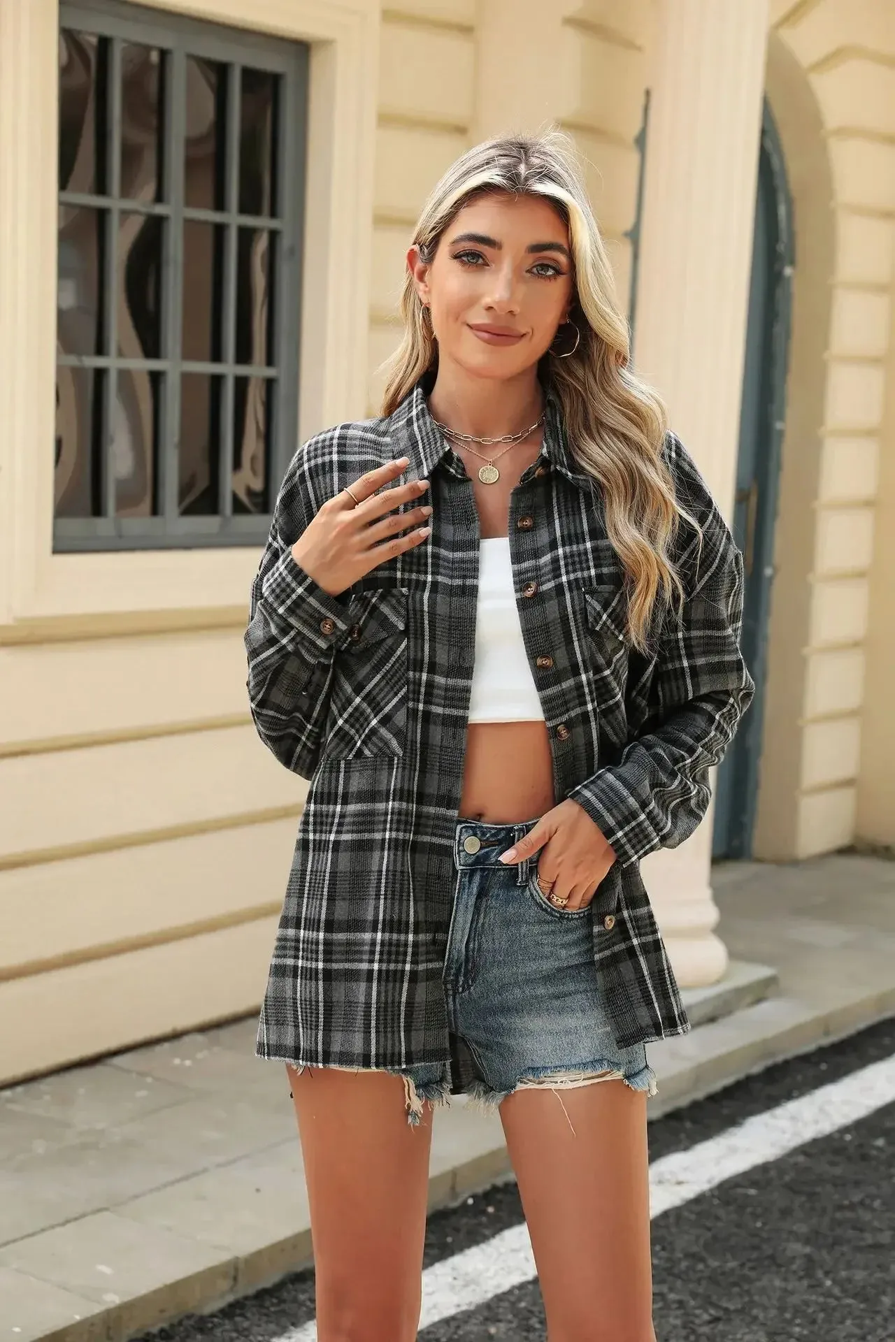 Laid-back Layers Plaid Shacket