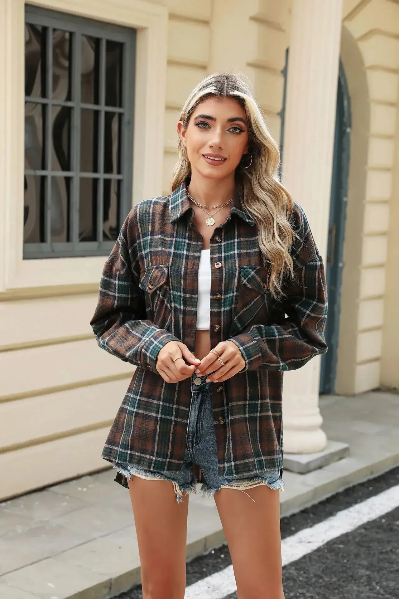 Laid-back Layers Plaid Shacket