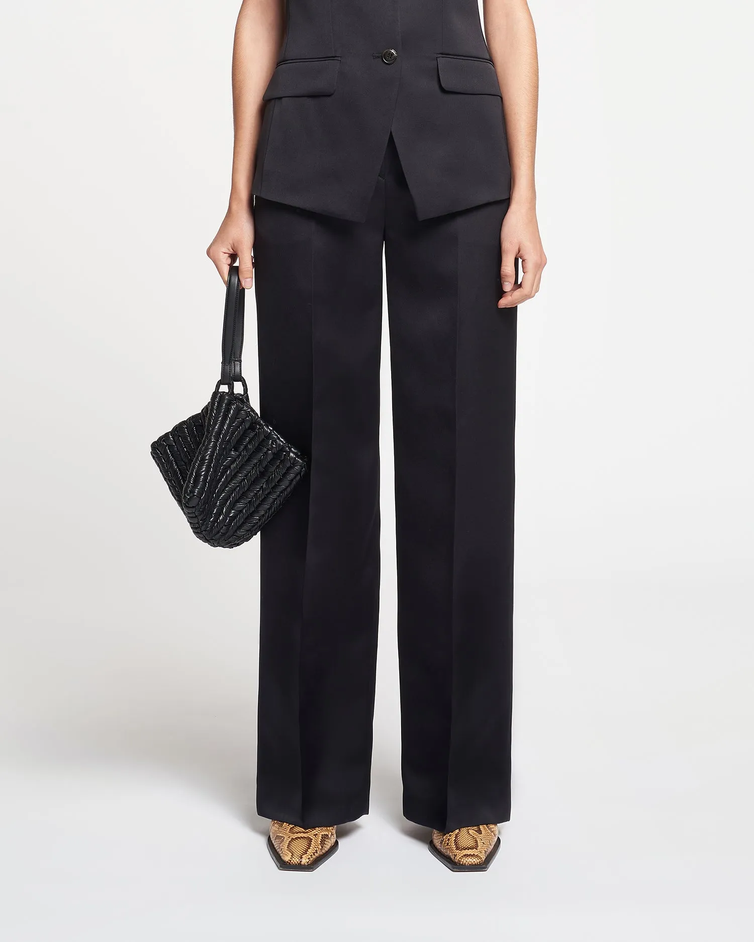 Lanai - Tailored Tech-Satin Pants - Black