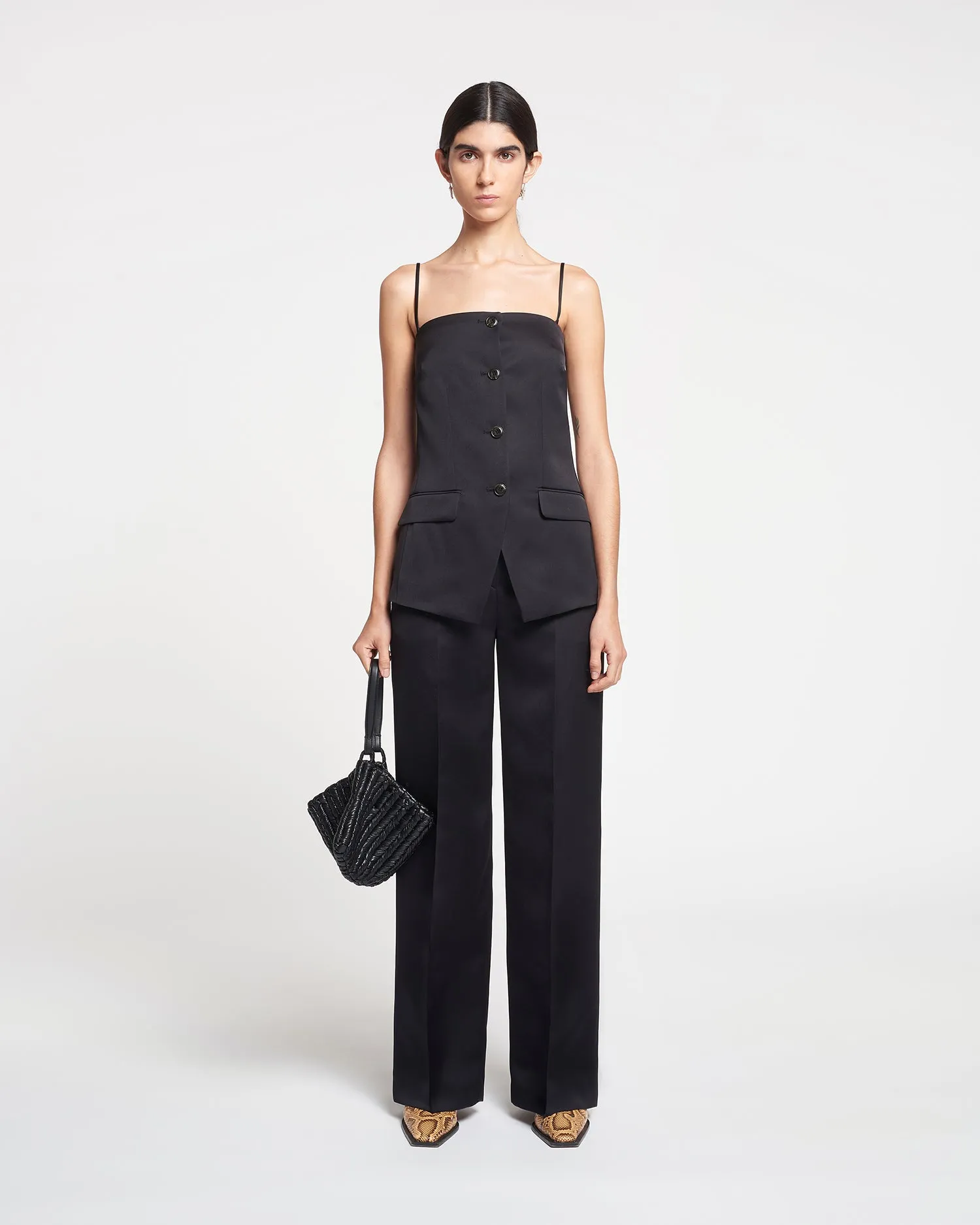 Lanai - Tailored Tech-Satin Pants - Black