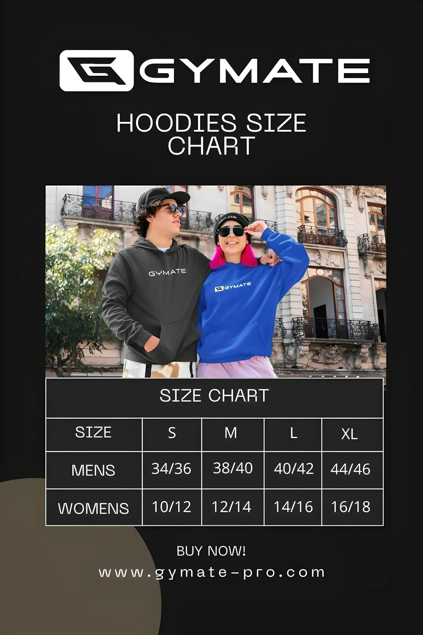 Mens Hoodies Designer Gymate Original small logo [chest]