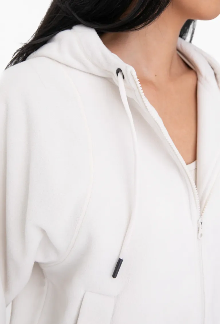 MOB Zip up Hoodie-Ivory