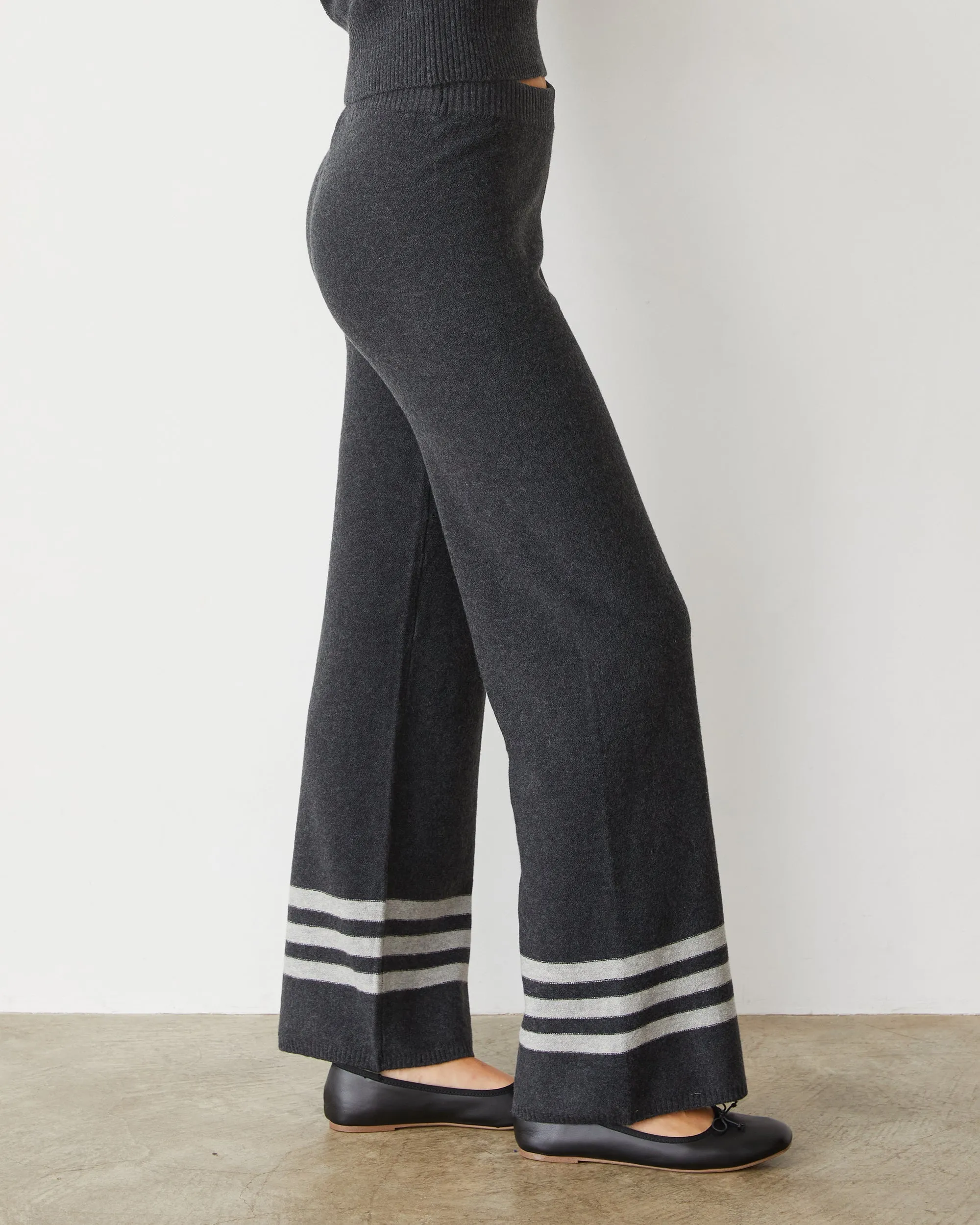 Plush Stripe Straight Leg Sweat