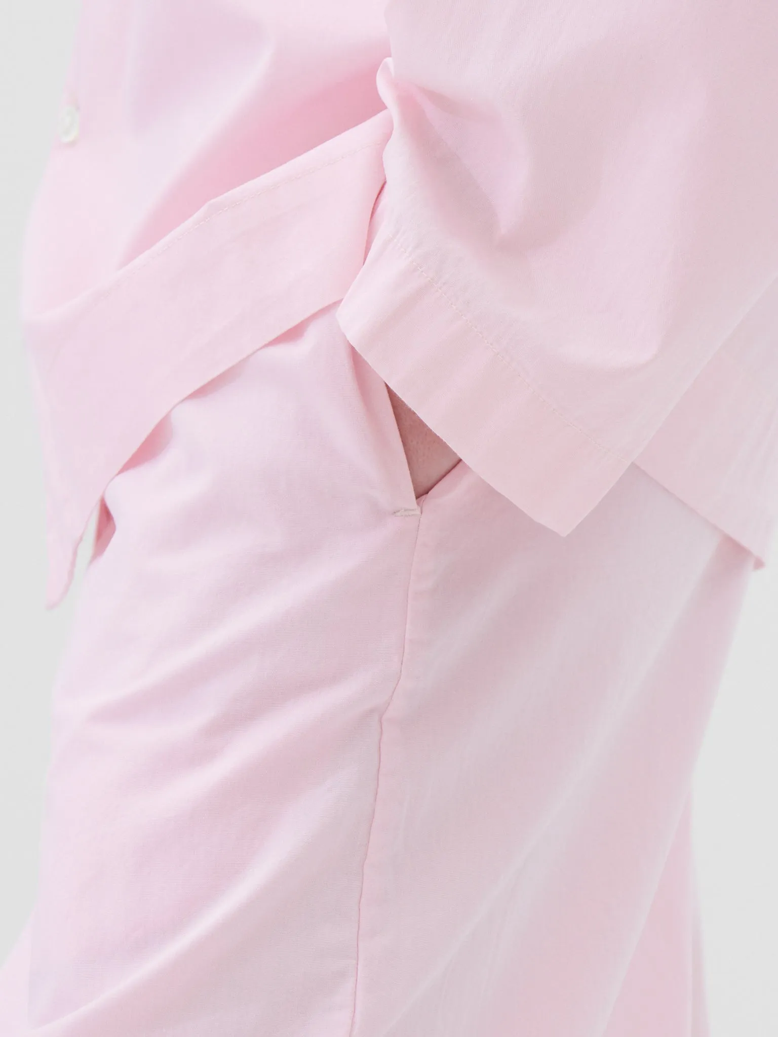 Poplin Pyjamas Shirt in Soft Pink