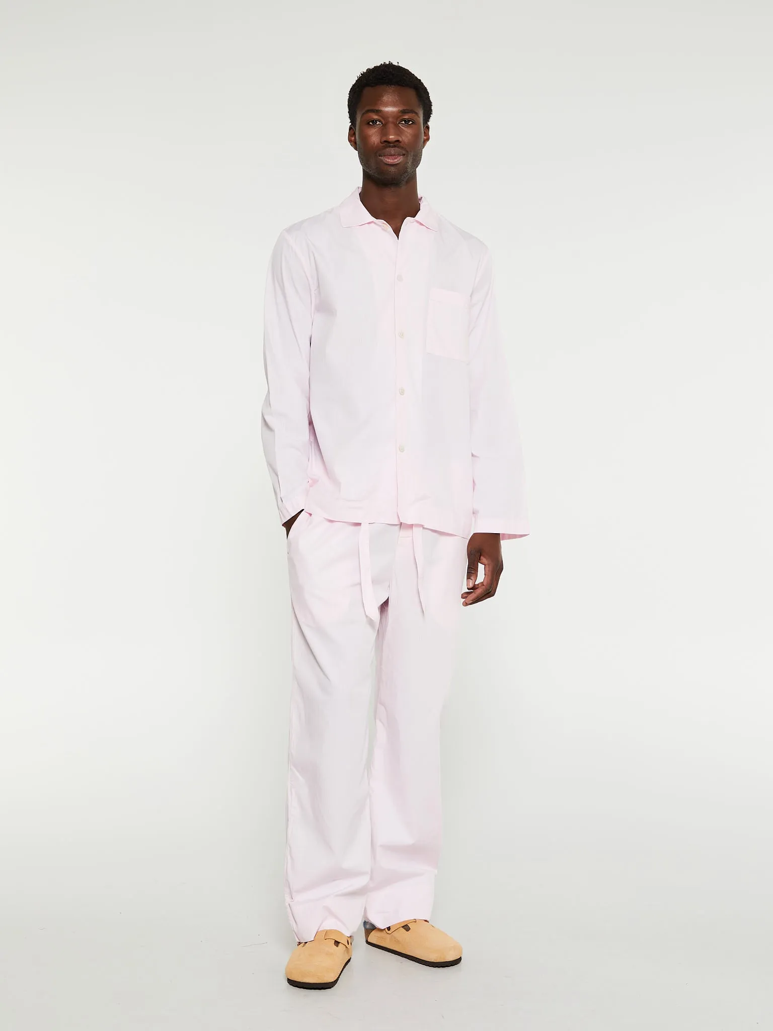 Poplin Pyjamas Shirt in Soft Pink