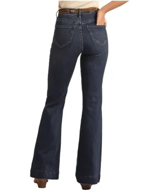 Rock & Roll Cowgirl Women's Patch Pocket Trouser Jeans BW5HD03994