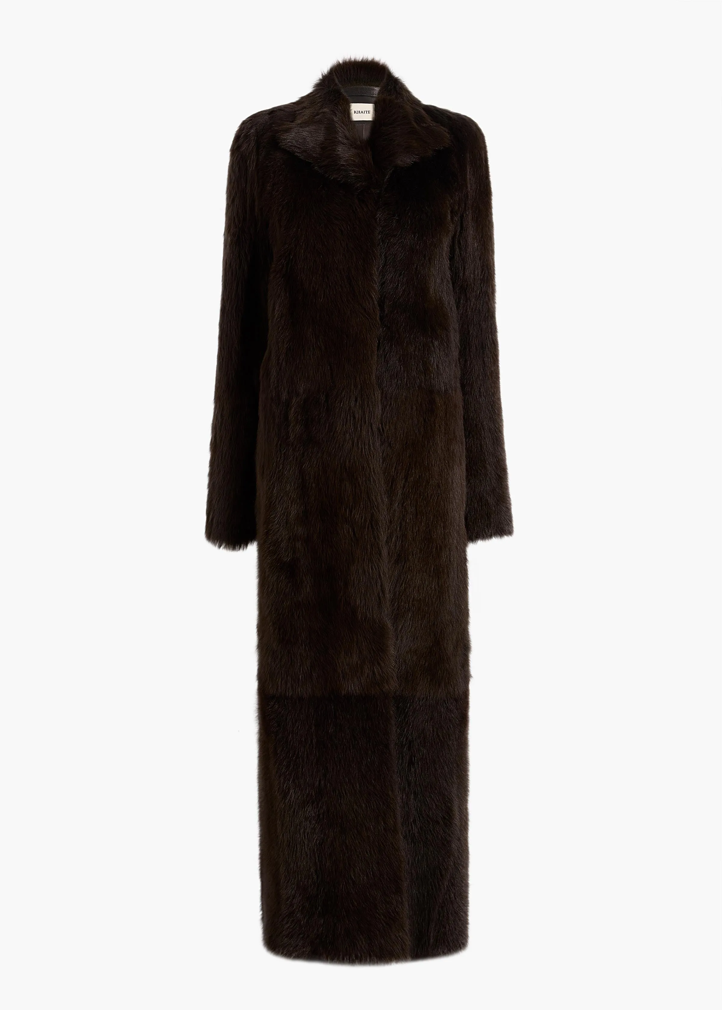 Saphra Shearling Coat in Dark Brown