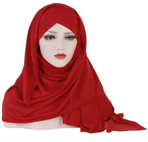 Stylish Muslim Women's Patchwork Hijab – Fashionable and Comfortable Headscarf for Everyday Wear