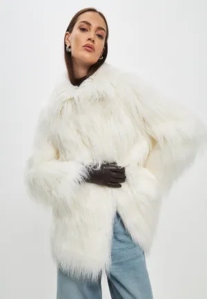 Winter Warm Faux Fur Jacket - White