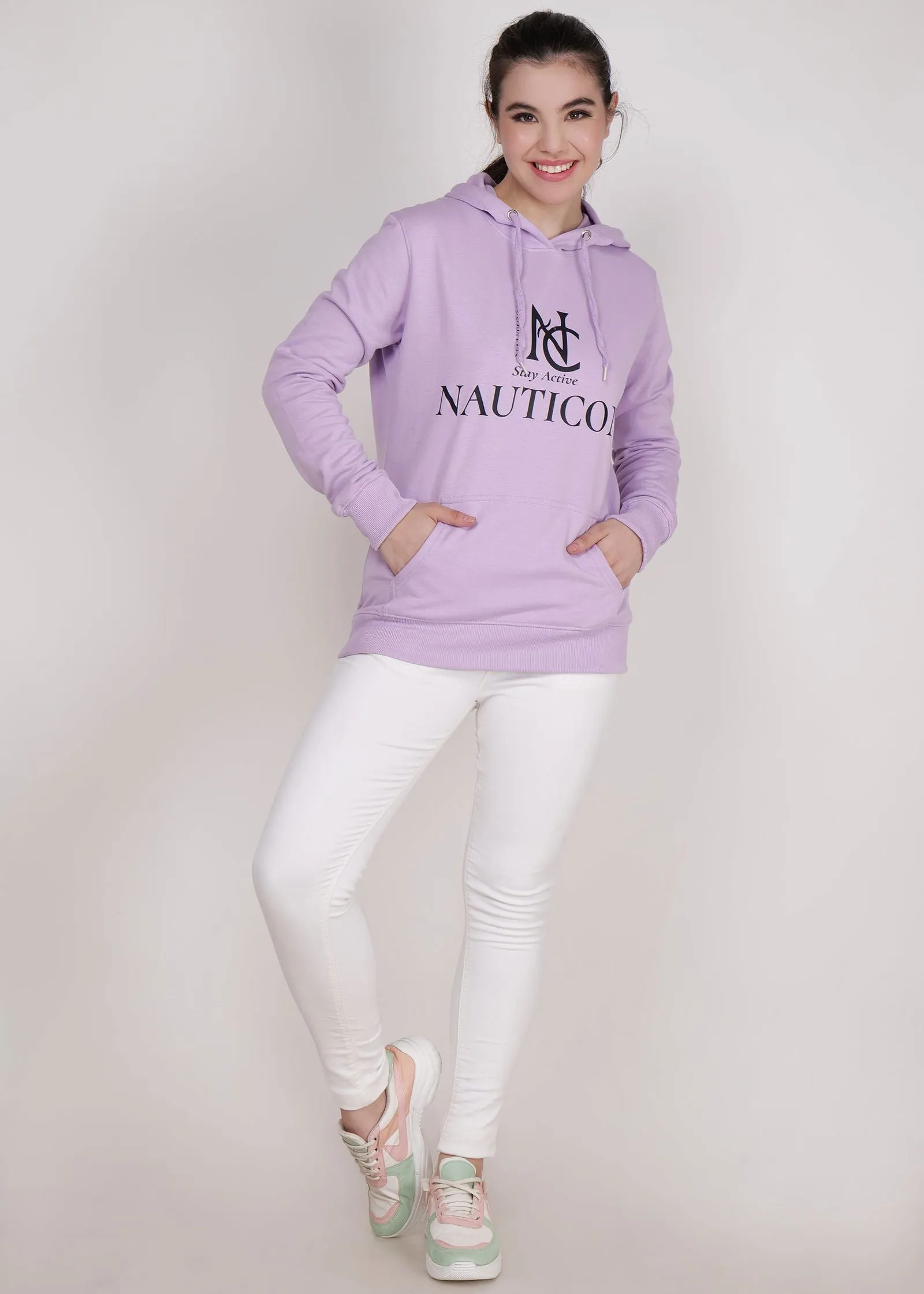 Women Winter Wear Stylish Hoodie Lavender