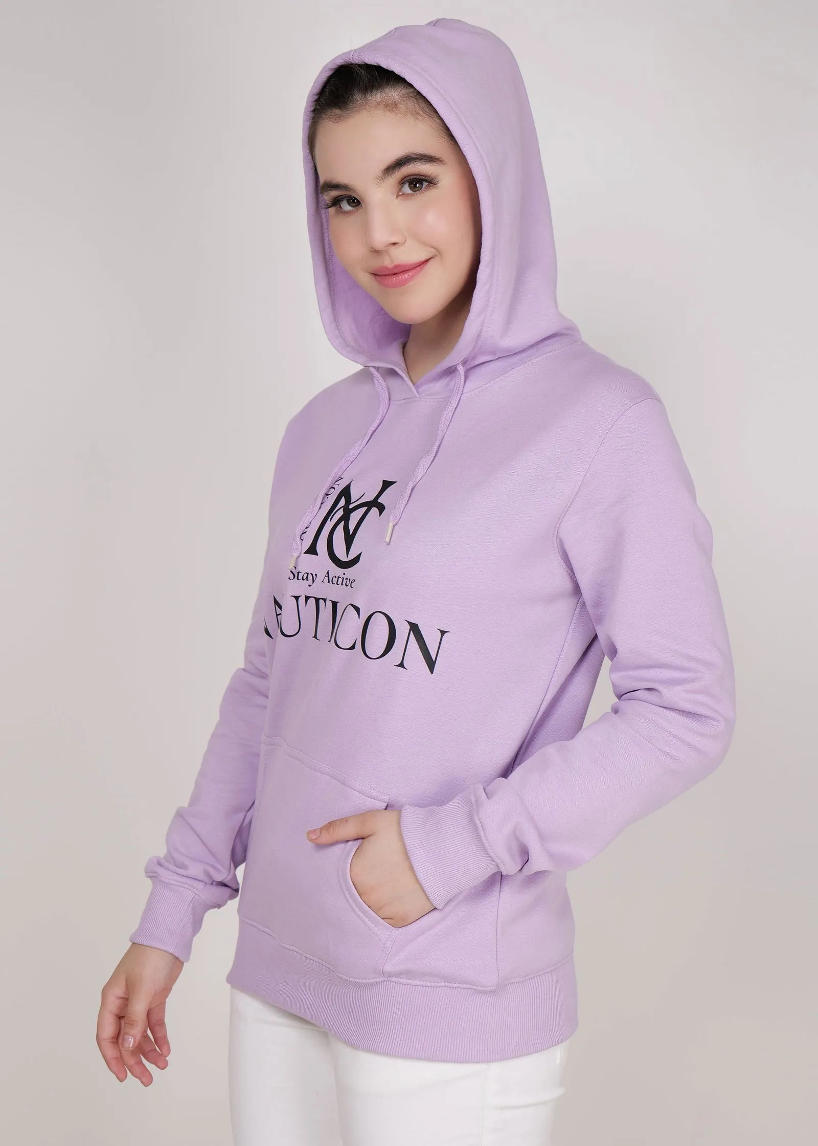 Women Winter Wear Stylish Hoodie Lavender