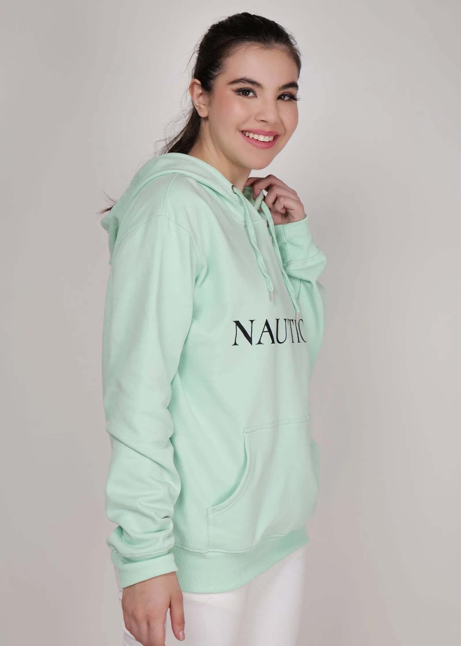 Women Winter Wear Stylish Hoodie Sea Green