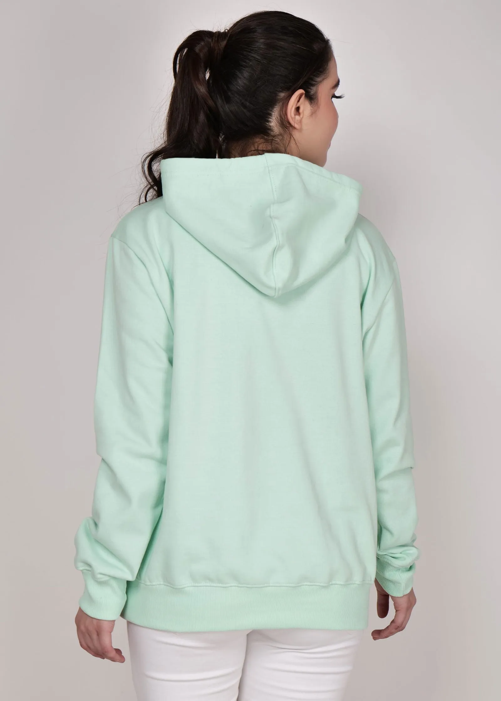 Women Winter Wear Stylish Hoodie Sea Green