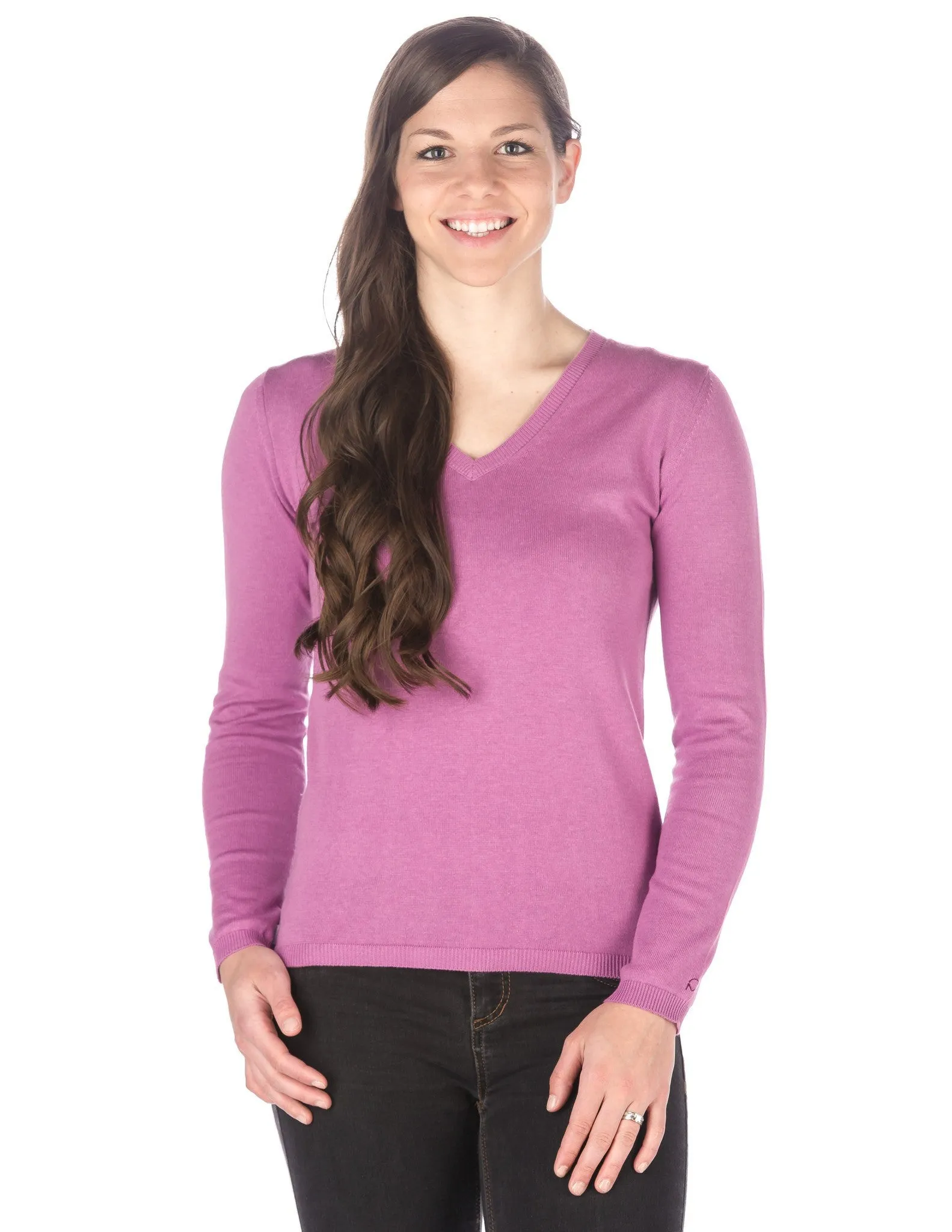 Women's 100% Cotton V-Neck Essential Sweater